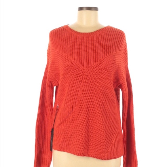 RACHEL Rachel Roy Sweaters - Rachel Zoe Orange Red Chunky Oversized Sweater New